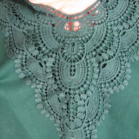 NWT BloomChic Green crochet collar top 14/XL - Picture 8 of 9